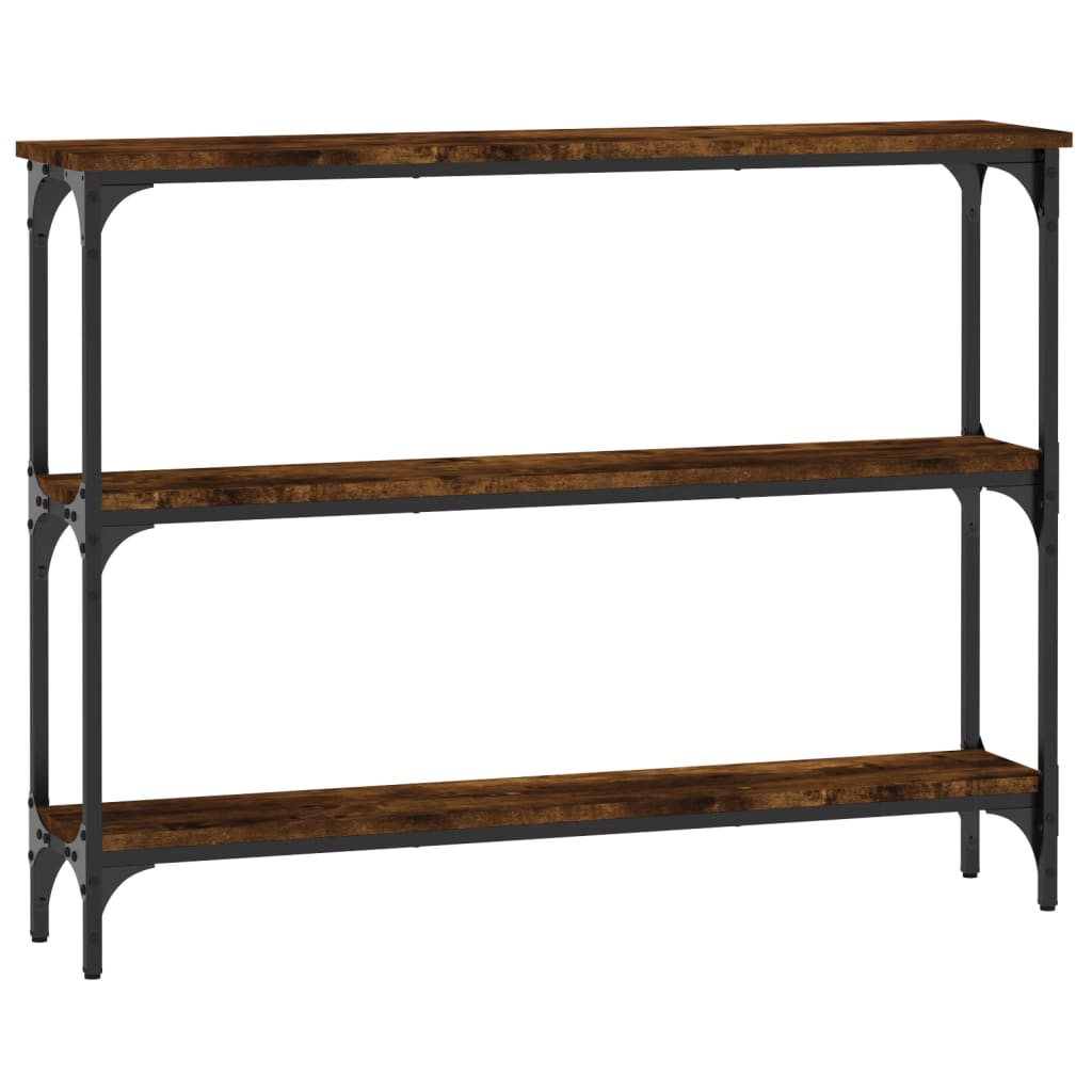 Wandtafel 100x22,5x75 cm bewerkt hout gerookt eikenkleurig is nu te koop bij PeponiXL, paradijselijk wonen!