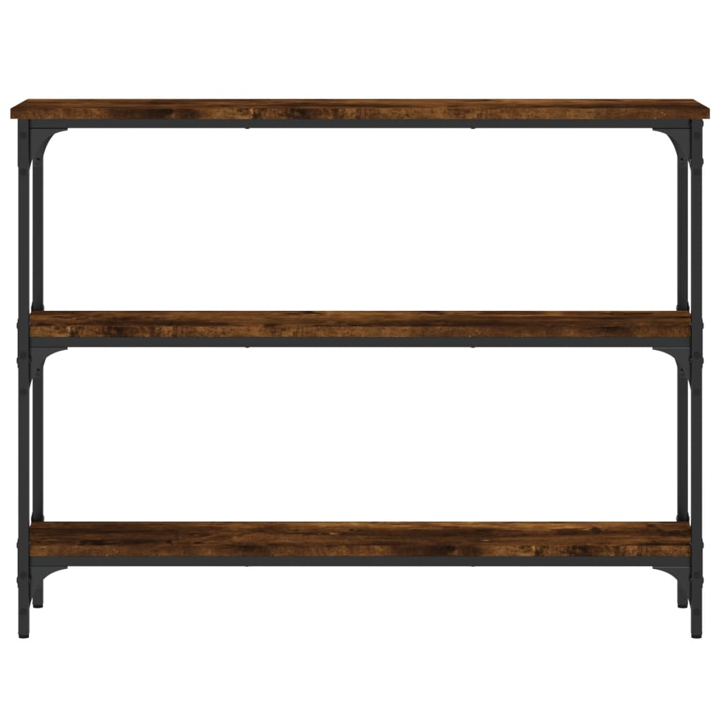 Wandtafel 100x22,5x75 cm bewerkt hout gerookt eikenkleurig is nu te koop bij PeponiXL, paradijselijk wonen!