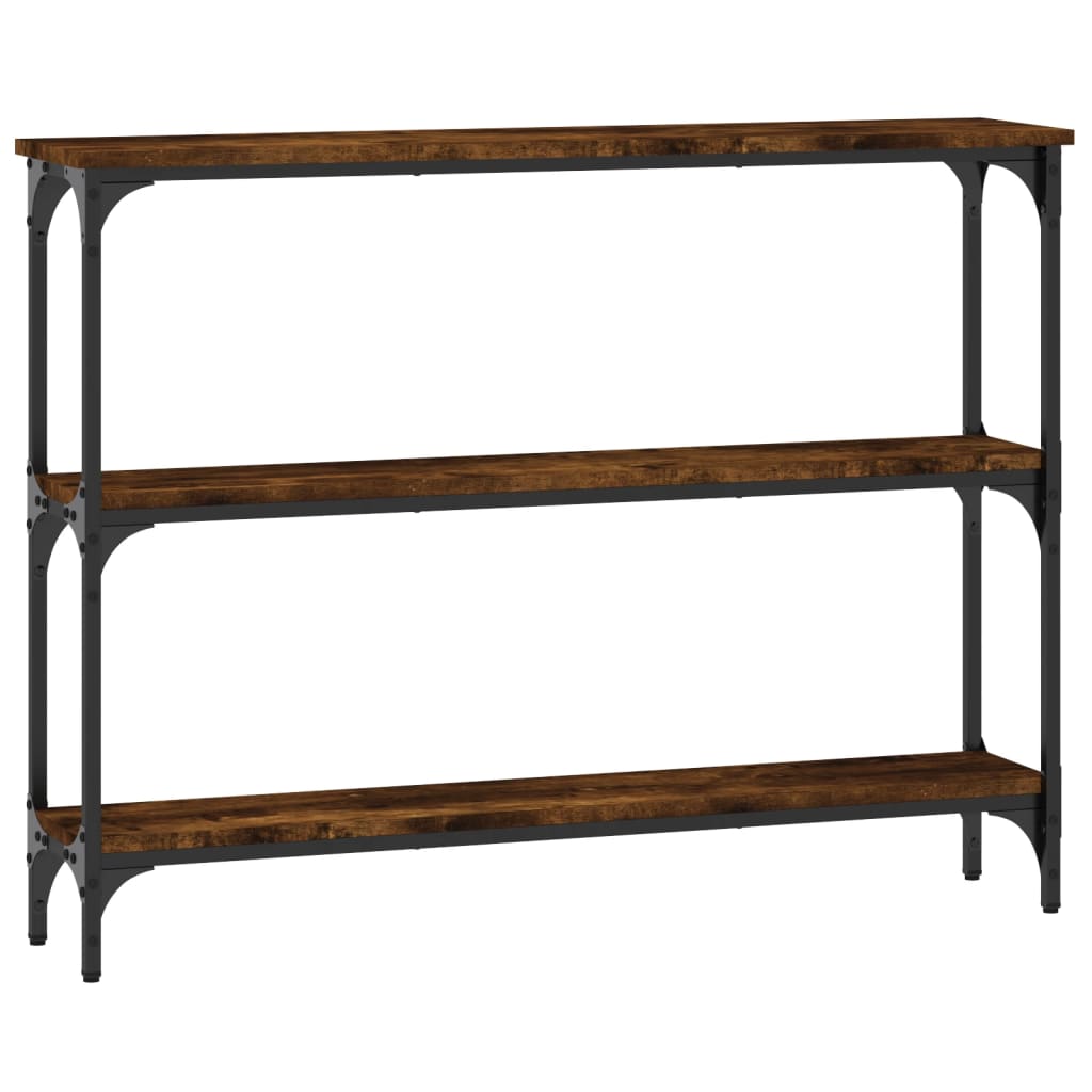 Wandtafel 100x22,5x75 cm bewerkt hout gerookt eikenkleurig is nu te koop bij PeponiXL, paradijselijk wonen!