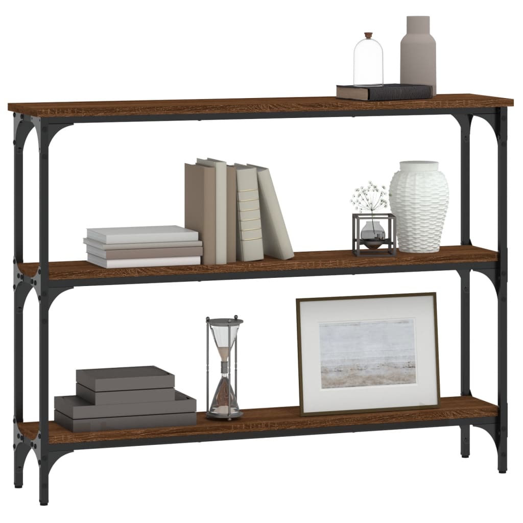 Wandtafel 100x22,5x75 cm bewerkt hout bruin eikenkleur is nu te koop bij PeponiXL, paradijselijk wonen!