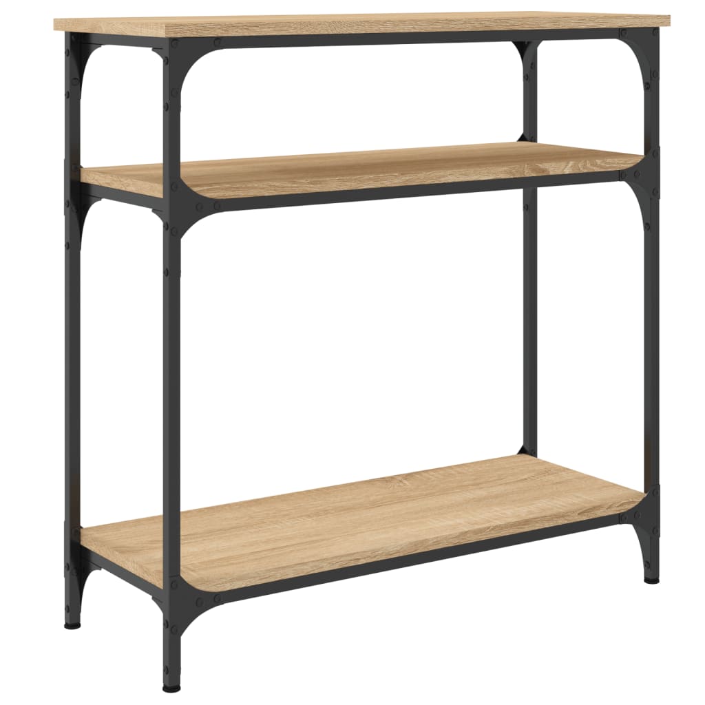 Wandtafel 75x29x75 cm bewerkt hout sonoma eikenkleurig is nu te koop bij PeponiXL, paradijselijk wonen!