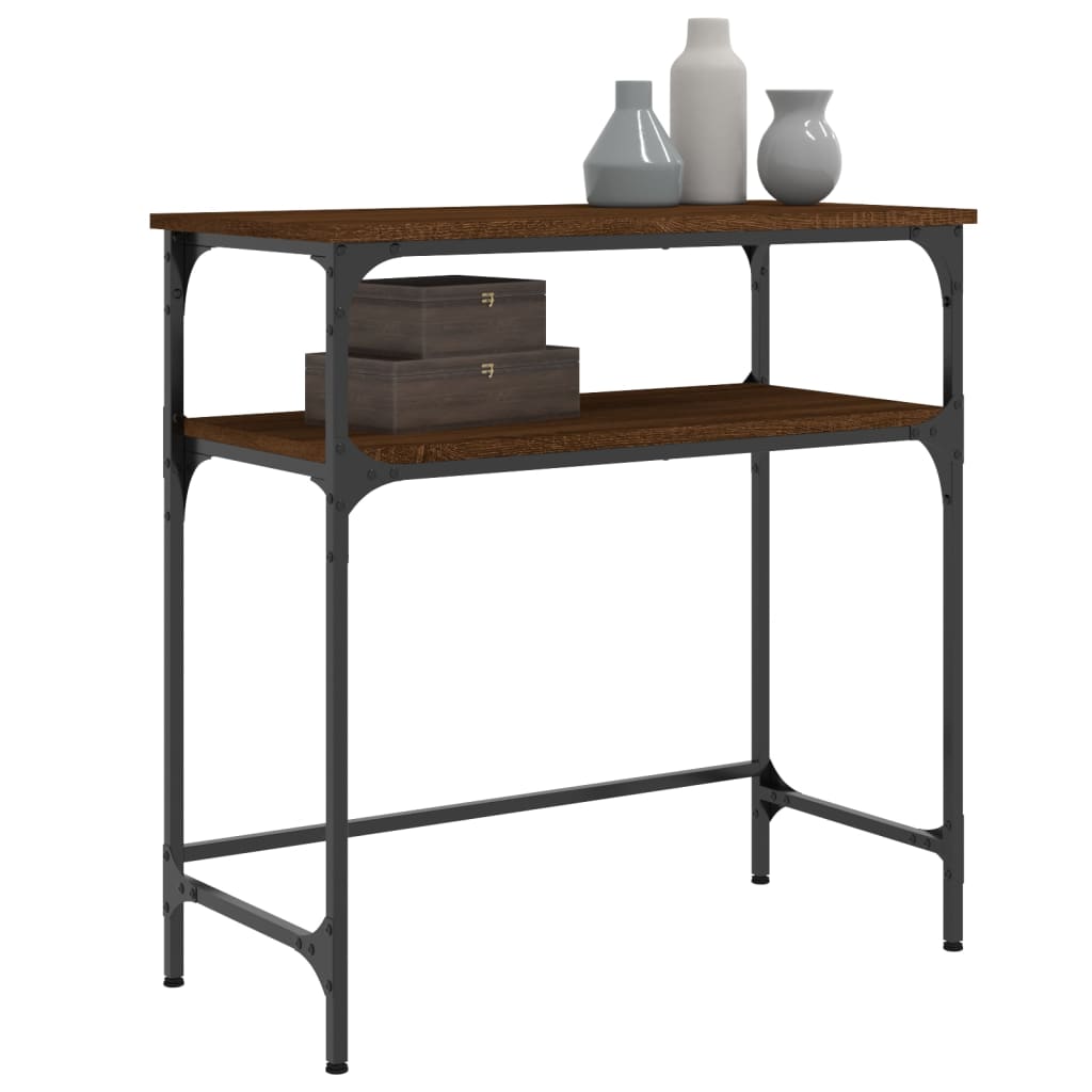 Wandtafel 75x35,5x75 cm bewerkt hout bruin eikenkleur is nu te koop bij PeponiXL, paradijselijk wonen!