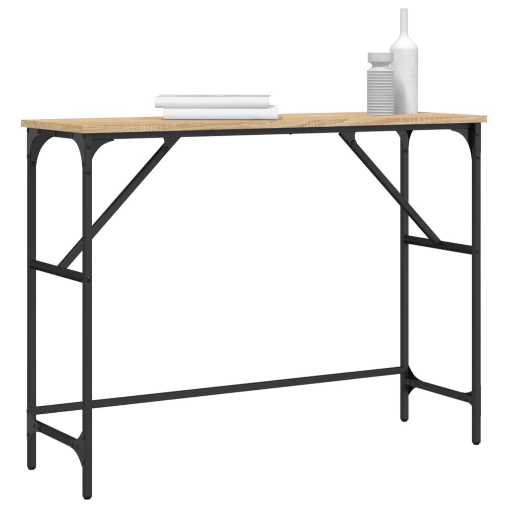 Wandtafel 100x32x75 cm bewerkt hout sonoma eikenkleurig is nu te koop bij PeponiXL, paradijselijk wonen!