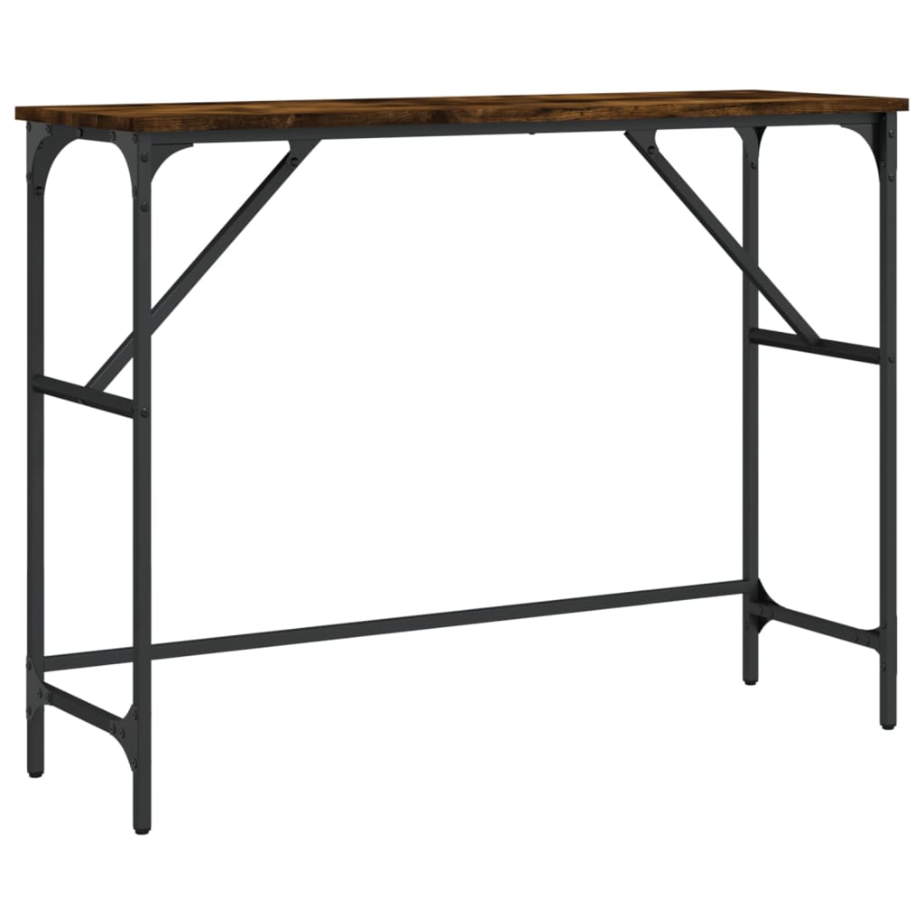 Wandtafel 100x32x75 cm bewerkt hout gerookt eikenkleurig is nu te koop bij PeponiXL, paradijselijk wonen!