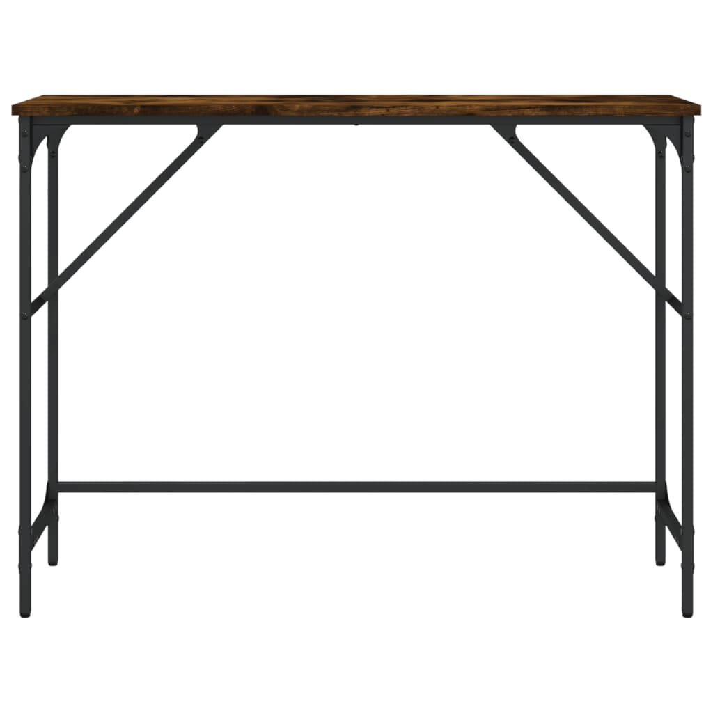 Wandtafel 100x32x75 cm bewerkt hout gerookt eikenkleurig is nu te koop bij PeponiXL, paradijselijk wonen!
