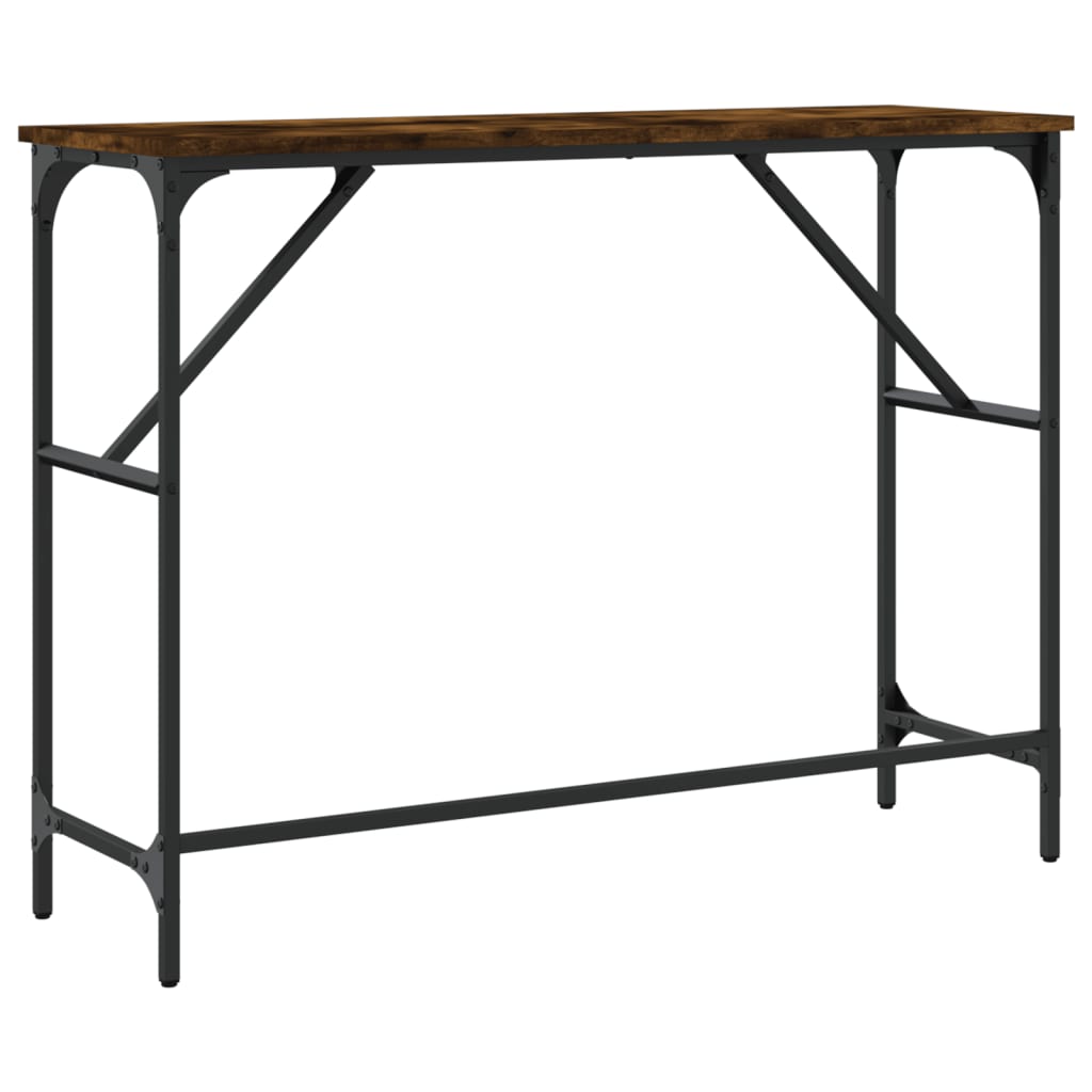 Wandtafel 100x32x75 cm bewerkt hout gerookt eikenkleurig is nu te koop bij PeponiXL, paradijselijk wonen!