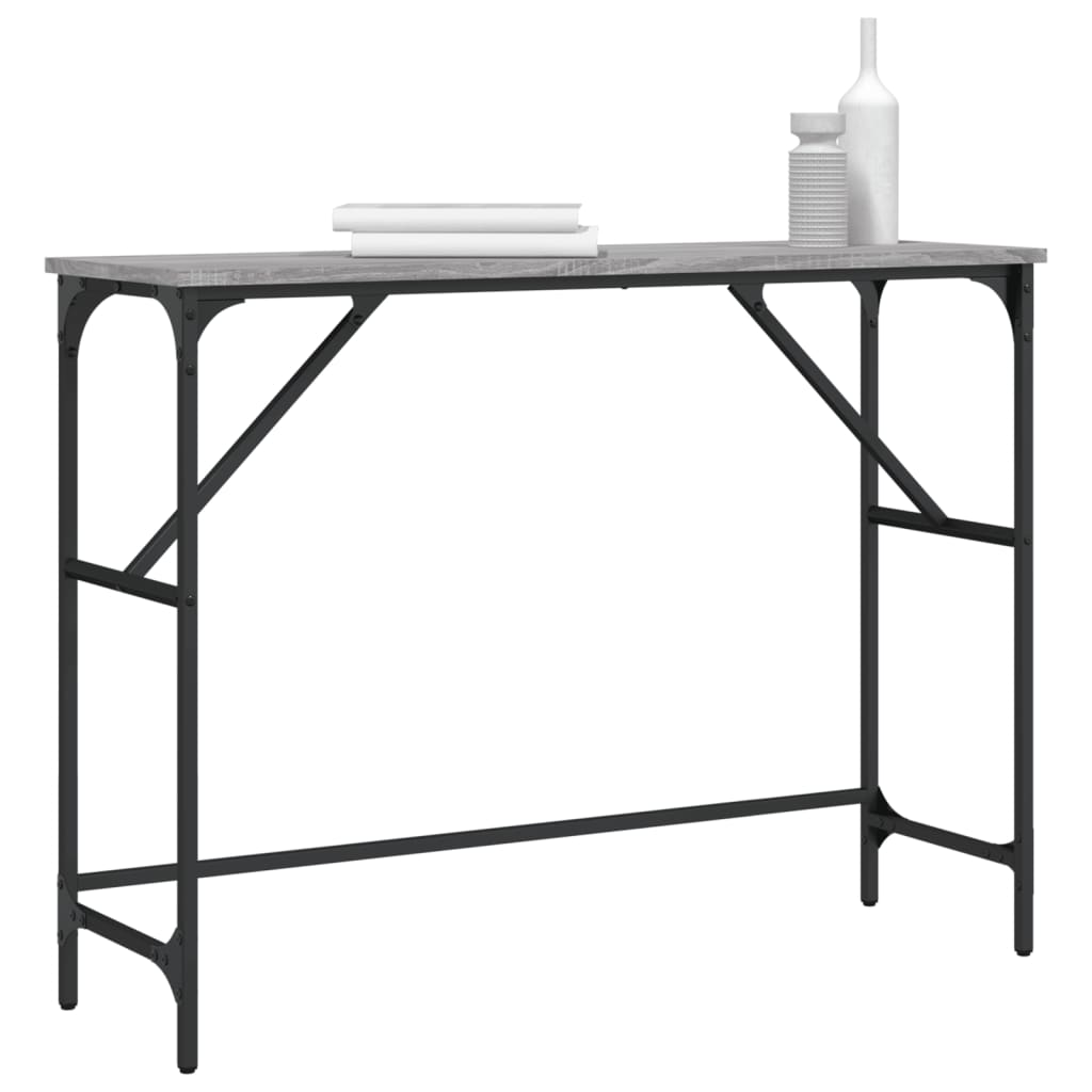 Wandtafel 100x32x75 cm bewerkt hout grijs sonoma eikenkleurig is nu te koop bij PeponiXL, paradijselijk wonen!