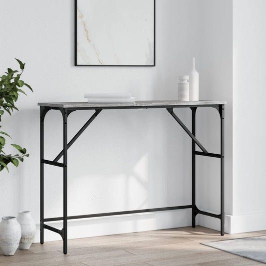 Wandtafel 100x32x75 cm bewerkt hout grijs sonoma eikenkleurig is nu te koop bij PeponiXL, paradijselijk wonen!
