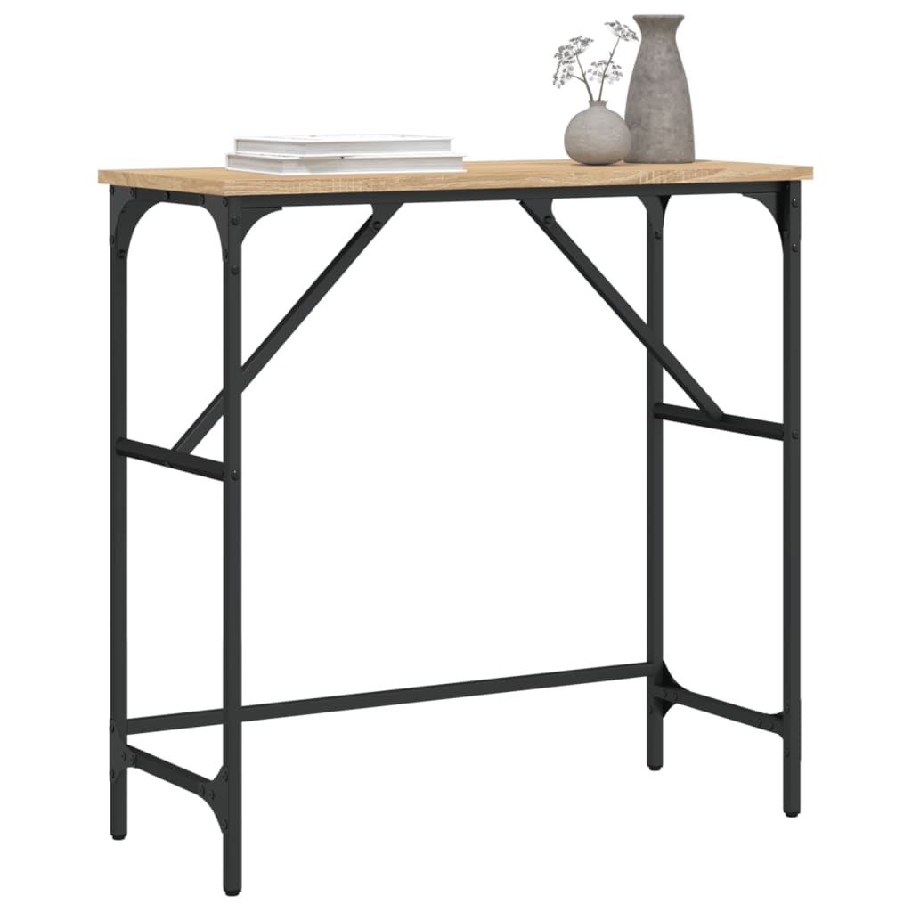 Wandtafel 75x32x75 cm bewerkt hout sonoma eikenkleurig is nu te koop bij PeponiXL, paradijselijk wonen!