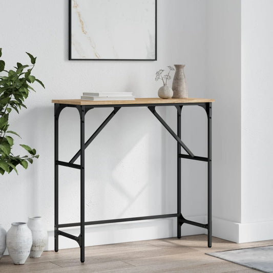 Wandtafel 75x32x75 cm bewerkt hout sonoma eikenkleurig is nu te koop bij PeponiXL, paradijselijk wonen!