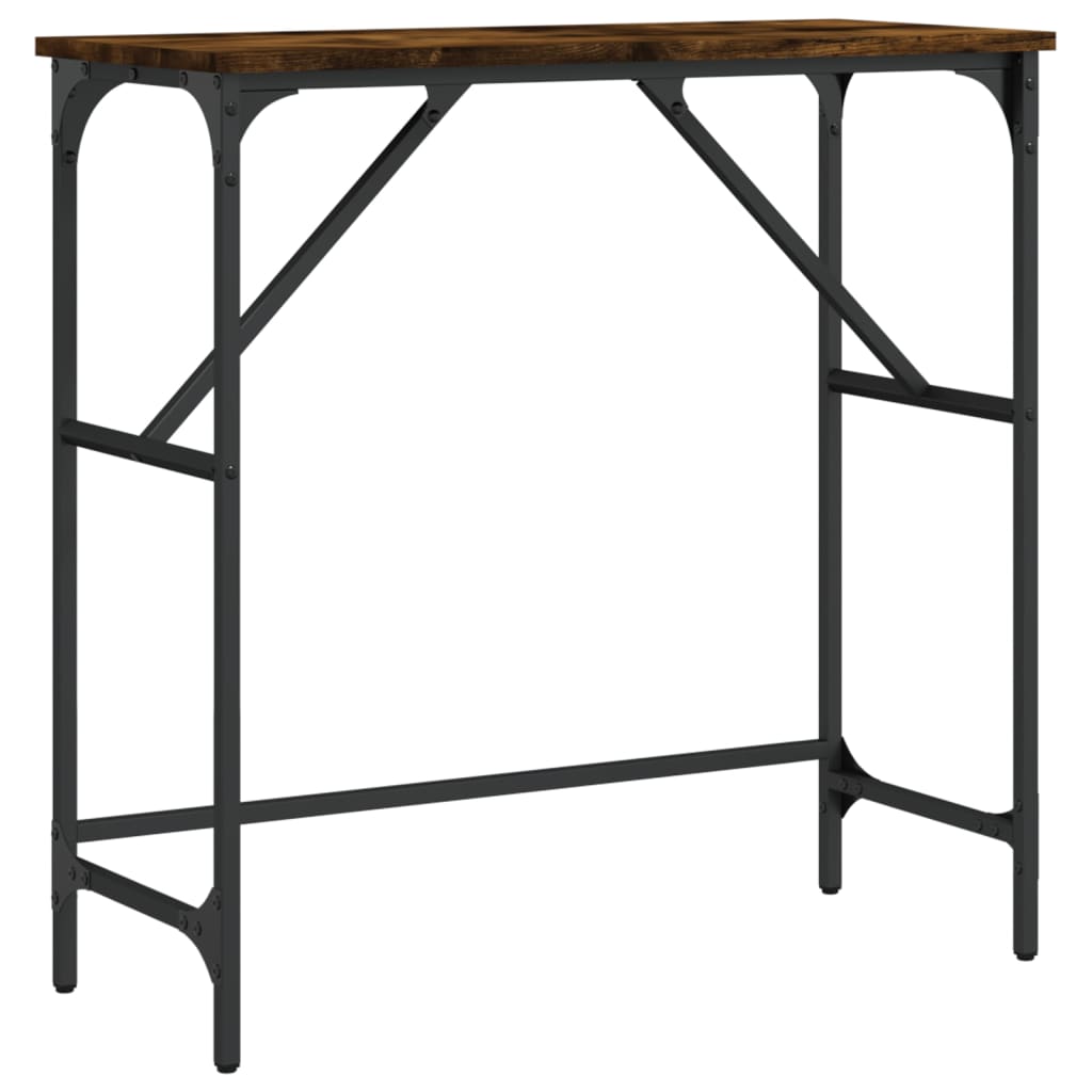 Wandtafel 75x32x75 cm bewerkt hout gerookt eikenkleurig is nu te koop bij PeponiXL, paradijselijk wonen!
