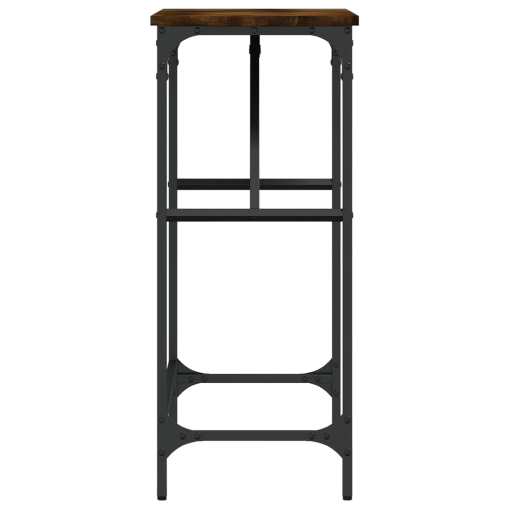 Wandtafel 75x32x75 cm bewerkt hout gerookt eikenkleurig is nu te koop bij PeponiXL, paradijselijk wonen!