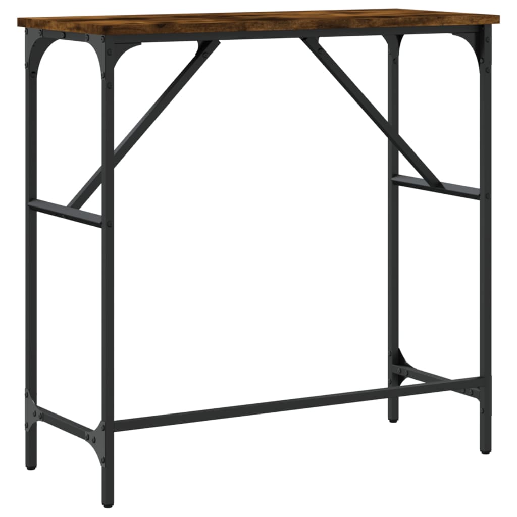 Wandtafel 75x32x75 cm bewerkt hout gerookt eikenkleurig is nu te koop bij PeponiXL, paradijselijk wonen!