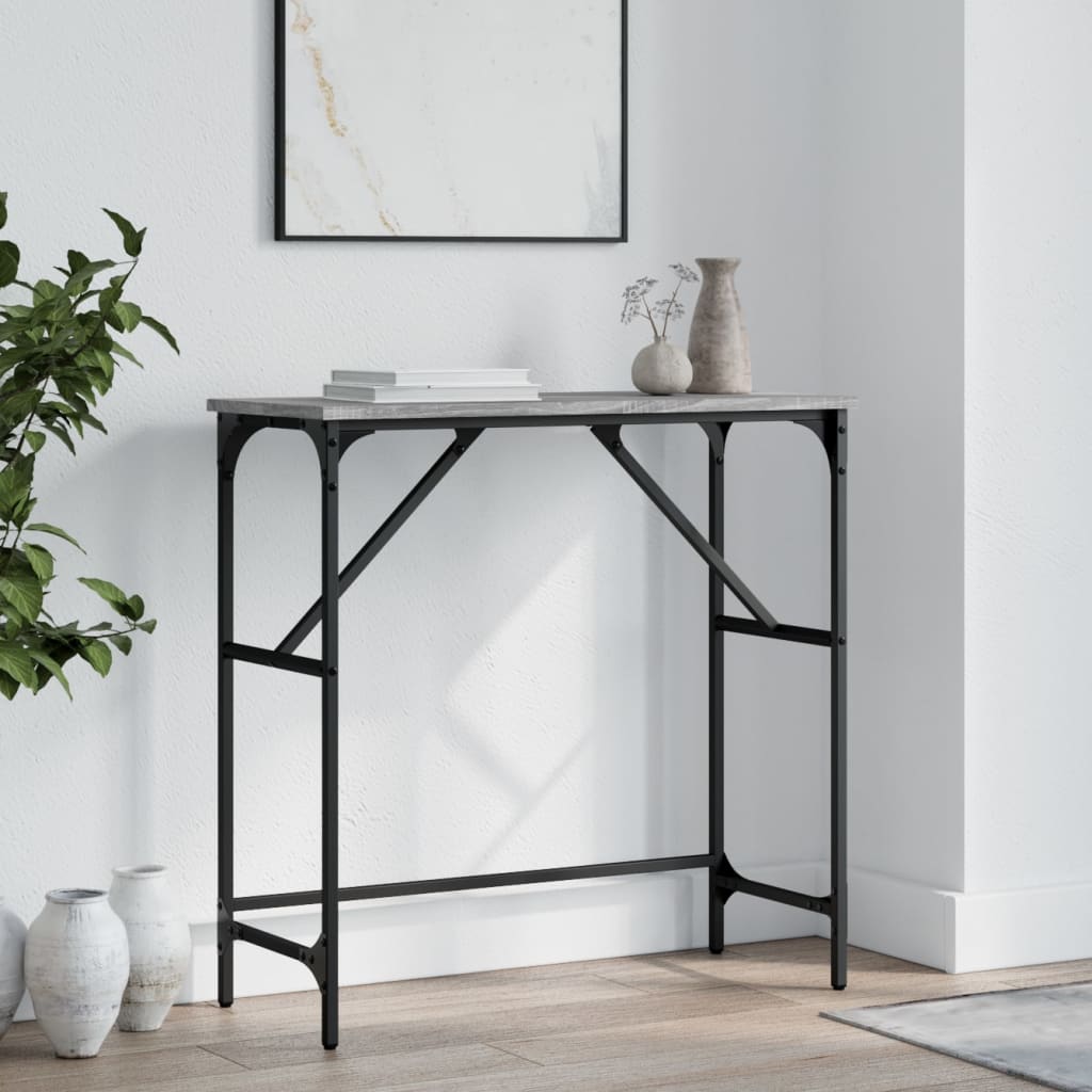 Wandtafel 75x32x75 cm bewerkt hout grijs sonoma eikenkleurig is nu te koop bij PeponiXL, paradijselijk wonen!