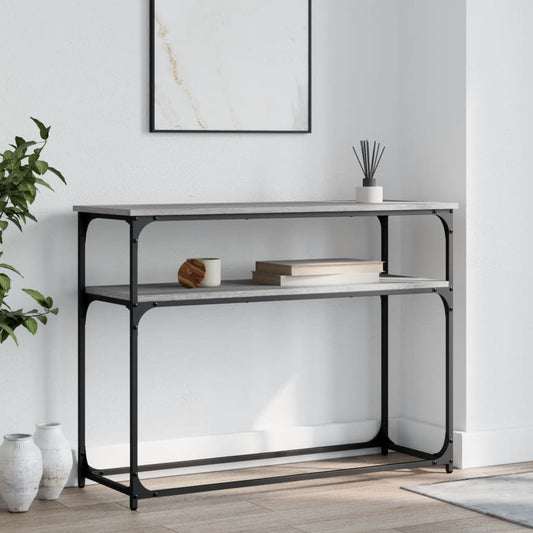 Wandtafel 100x35,5x75 cm bewerkt hout grijs sonoma eikenkleurig is nu te koop bij PeponiXL, paradijselijk wonen!