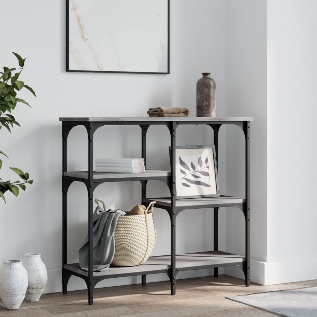 Wandtafel 80x29x75 cm bewerkt hout grijs sonoma eikenkleurig is nu te koop bij PeponiXL, paradijselijk wonen!