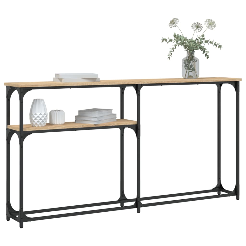Wandtafel 145x22,5x75 cm bewerkt hout sonoma eikenkleurig is nu te koop bij PeponiXL, paradijselijk wonen!
