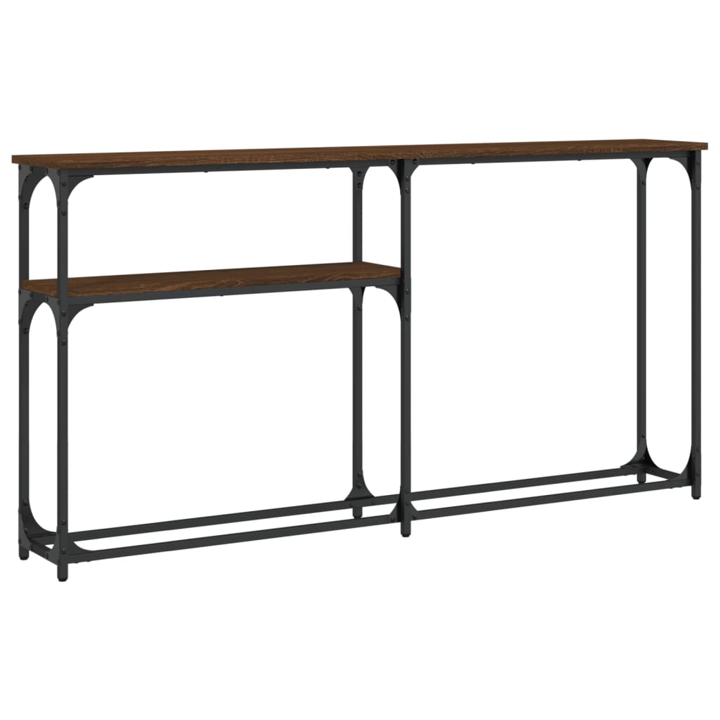 Wandtafel 145x22,5x75 cm bewerkt hout bruin eikenkleur is nu te koop bij PeponiXL, paradijselijk wonen!