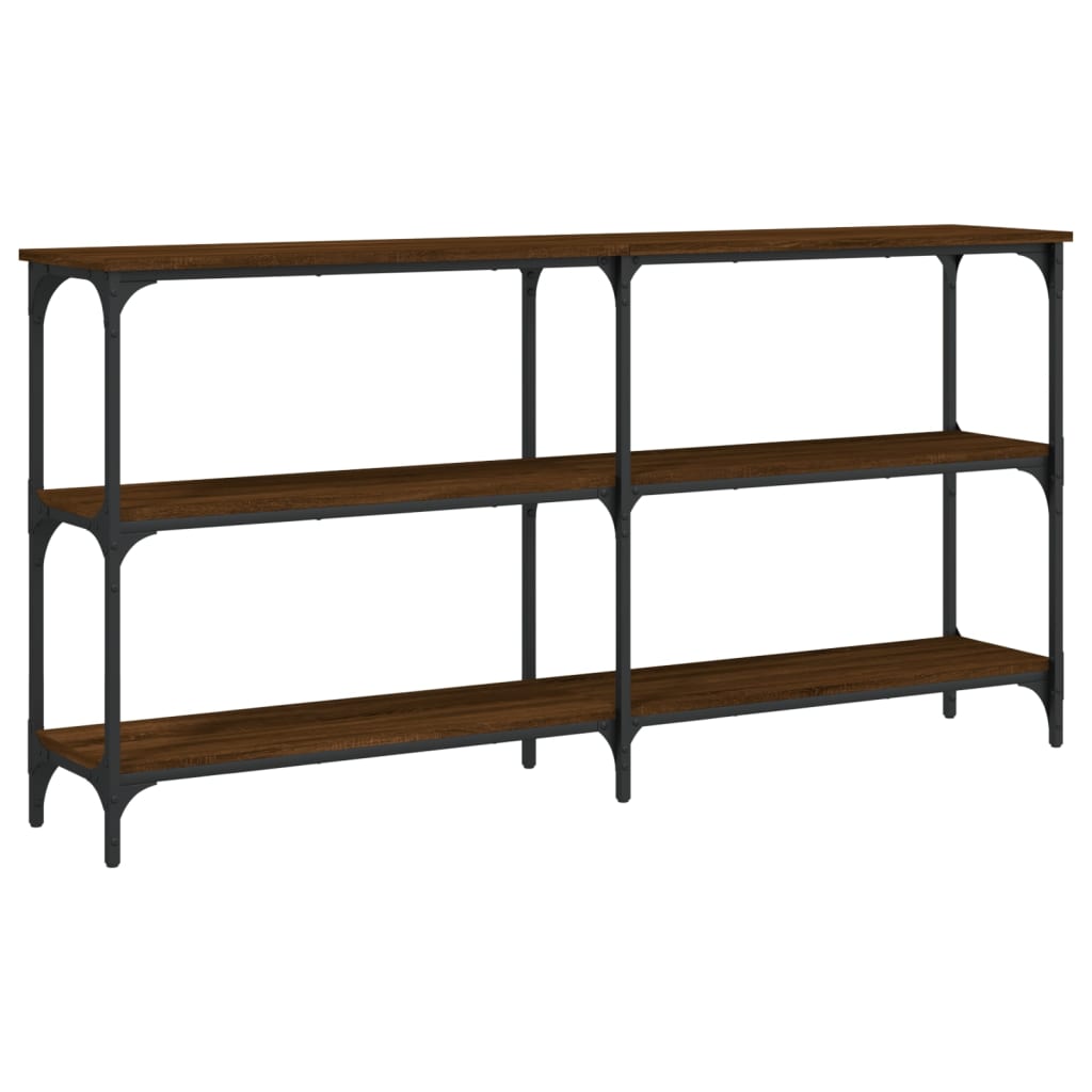 Wandtafel 150x29x75 cm bewerkt hout bruin eikenkleur is nu te koop bij PeponiXL, paradijselijk wonen!