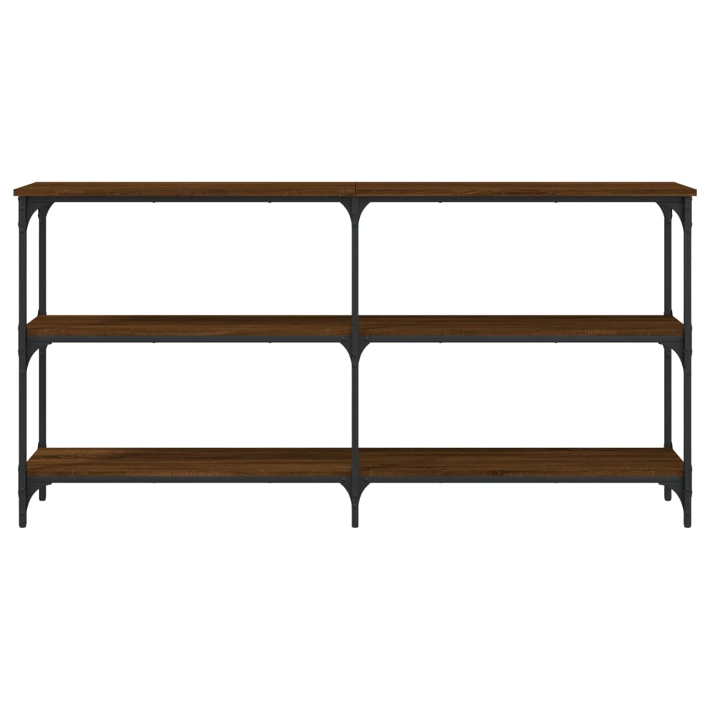 Wandtafel 150x29x75 cm bewerkt hout bruin eikenkleur is nu te koop bij PeponiXL, paradijselijk wonen!