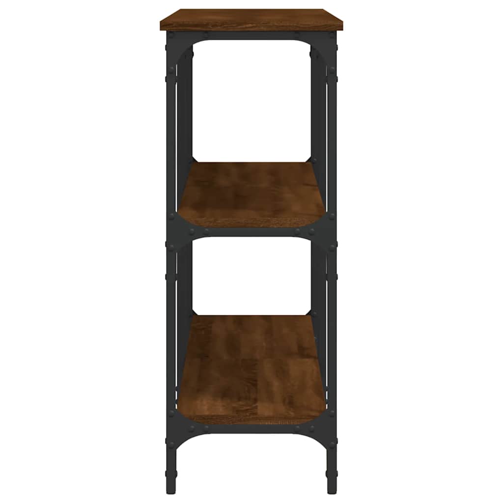 Wandtafel 150x29x75 cm bewerkt hout bruin eikenkleur is nu te koop bij PeponiXL, paradijselijk wonen!