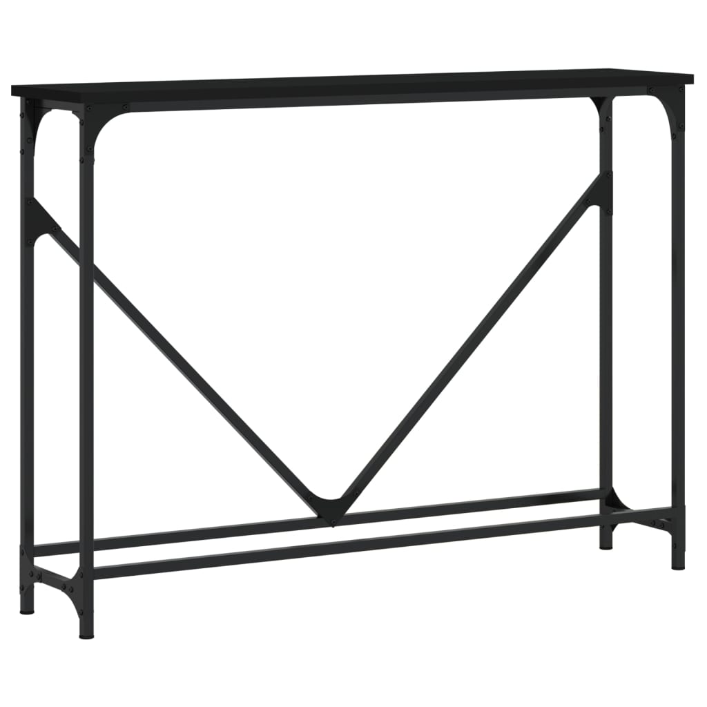 Wandtafel 102x22,5x75 cm bewerkt hout zwart is nu te koop bij PeponiXL, paradijselijk wonen!