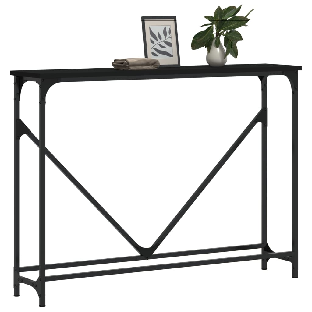 Wandtafel 102x22,5x75 cm bewerkt hout zwart is nu te koop bij PeponiXL, paradijselijk wonen!