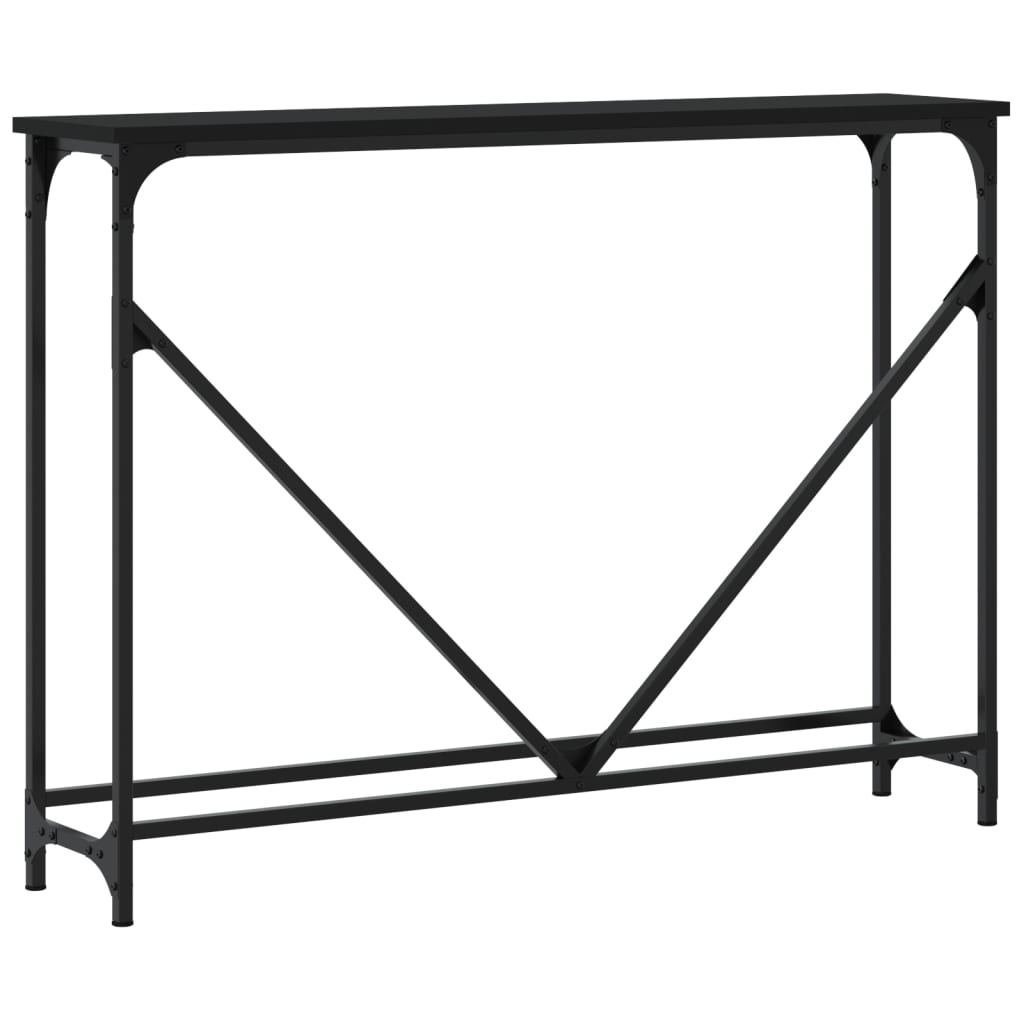 Wandtafel 102x22,5x75 cm bewerkt hout zwart is nu te koop bij PeponiXL, paradijselijk wonen!