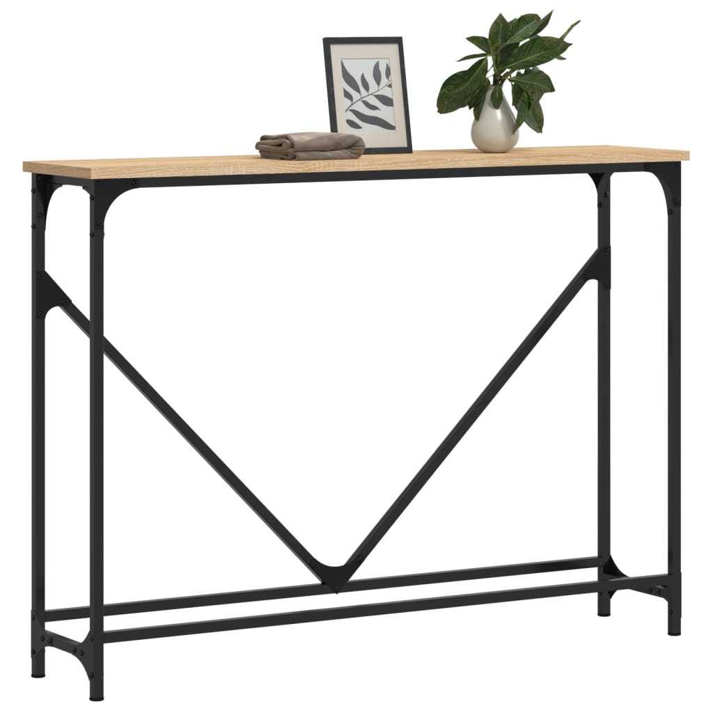 Wandtafel 102x22,5x75 cm bewerkt hout sonoma eikenkleurig is nu te koop bij PeponiXL, paradijselijk wonen!