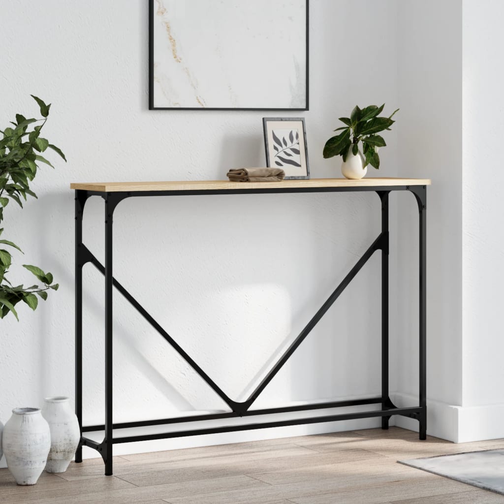 Wandtafel 102x22,5x75 cm bewerkt hout sonoma eikenkleurig is nu te koop bij PeponiXL, paradijselijk wonen!