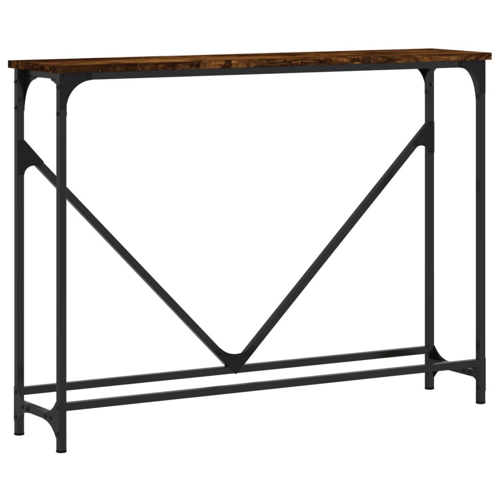 Wandtafel 102x22,5x75 cm bewerkt hout gerookt eikenkleurig is nu te koop bij PeponiXL, paradijselijk wonen!
