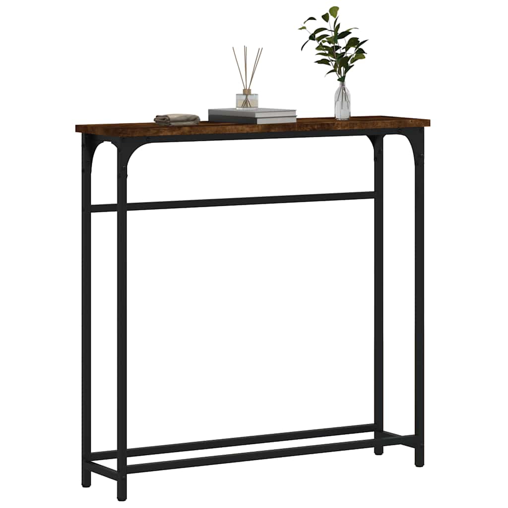 Wandtafel 75x19,5x75 cm bewerkt hout gerookt eikenkleurig is nu te koop bij PeponiXL, paradijselijk wonen!