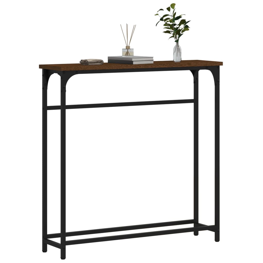 Wandtafel 75x19,5x75 cm bewerkt hout bruin eikenkleur is nu te koop bij PeponiXL, paradijselijk wonen!