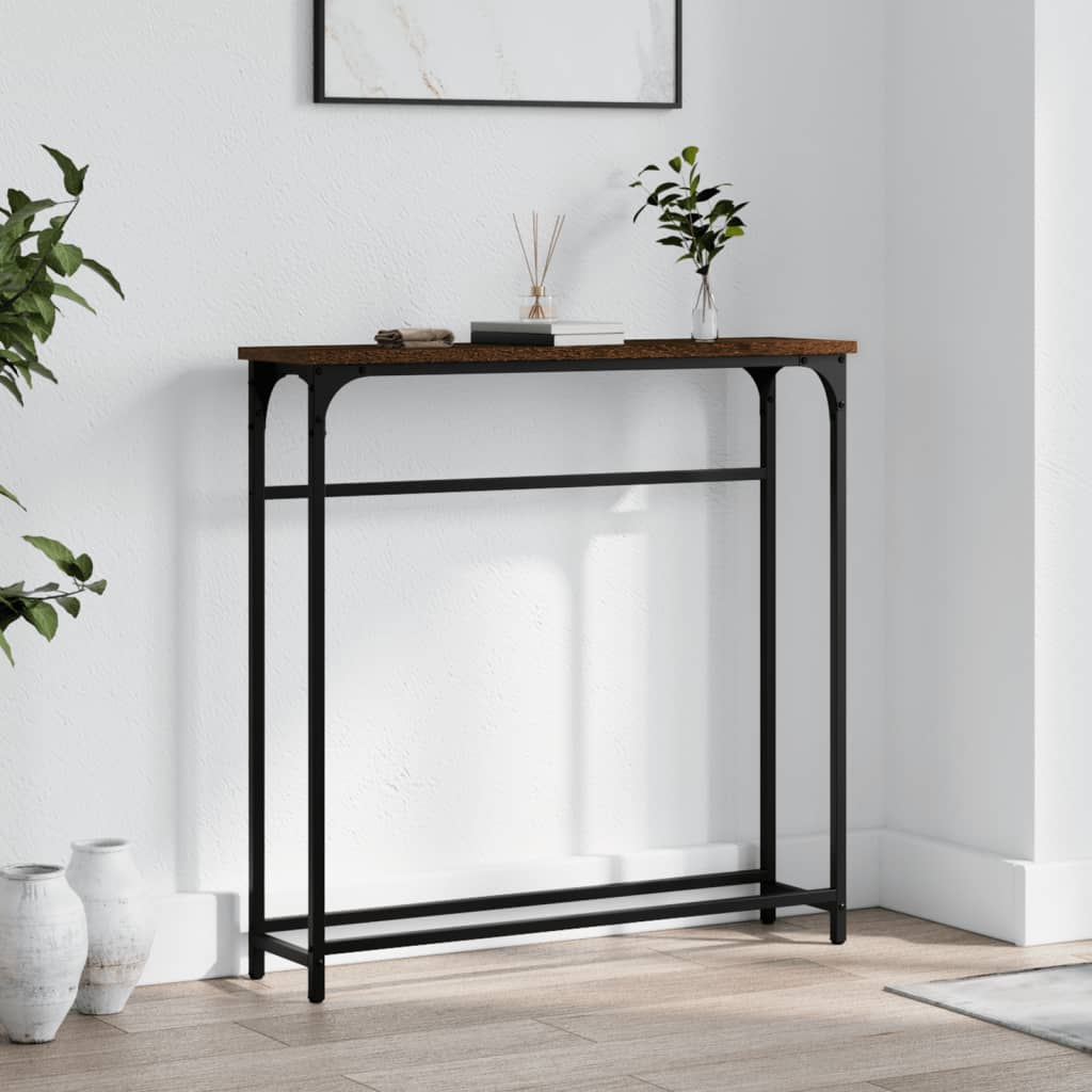 Wandtafel 75x19,5x75 cm bewerkt hout bruin eikenkleur is nu te koop bij PeponiXL, paradijselijk wonen!