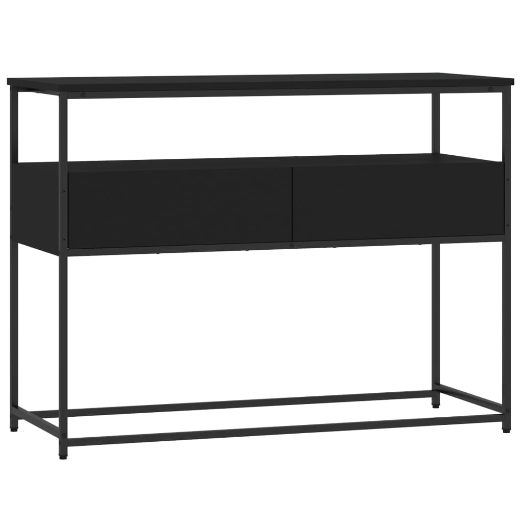 Wandtafel 100x40x75 cm bewerkt hout zwart is nu te koop bij PeponiXL, paradijselijk wonen!