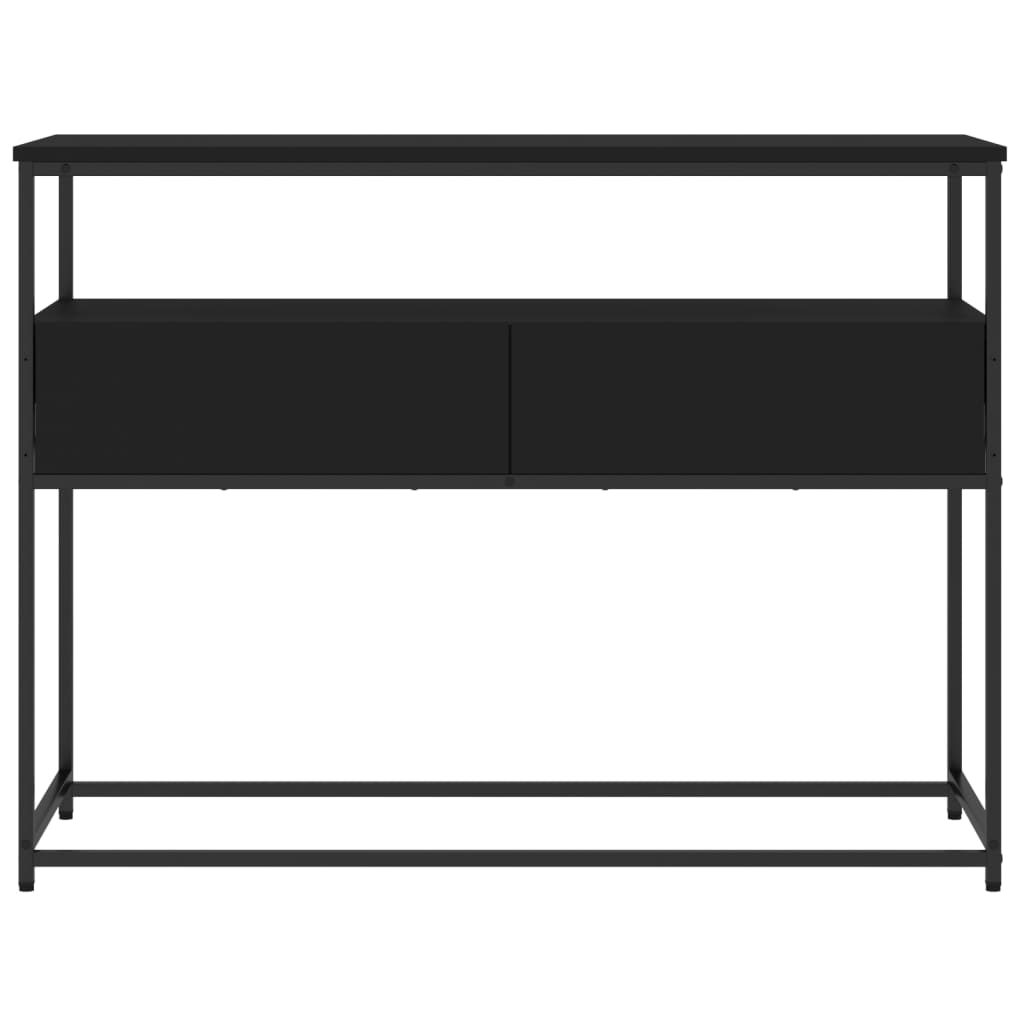 Wandtafel 100x40x75 cm bewerkt hout zwart is nu te koop bij PeponiXL, paradijselijk wonen!