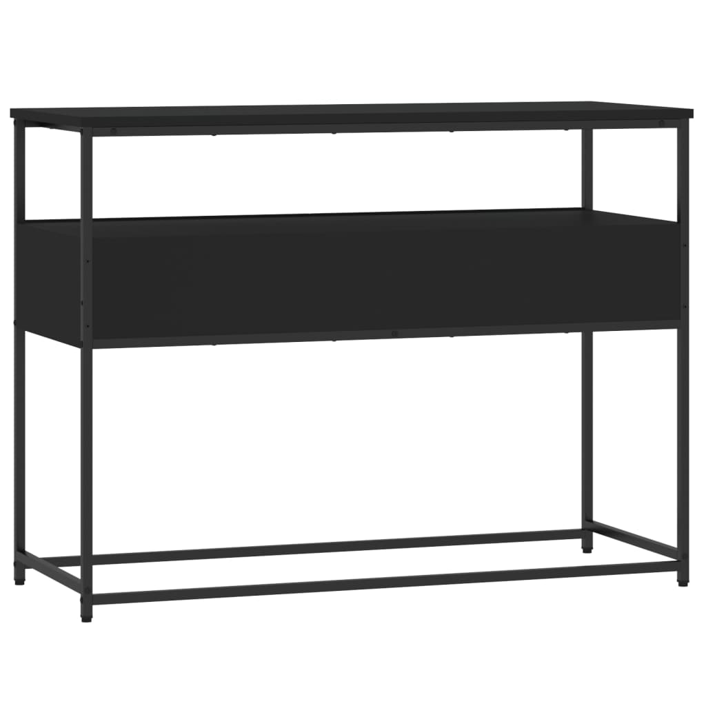 Wandtafel 100x40x75 cm bewerkt hout zwart is nu te koop bij PeponiXL, paradijselijk wonen!