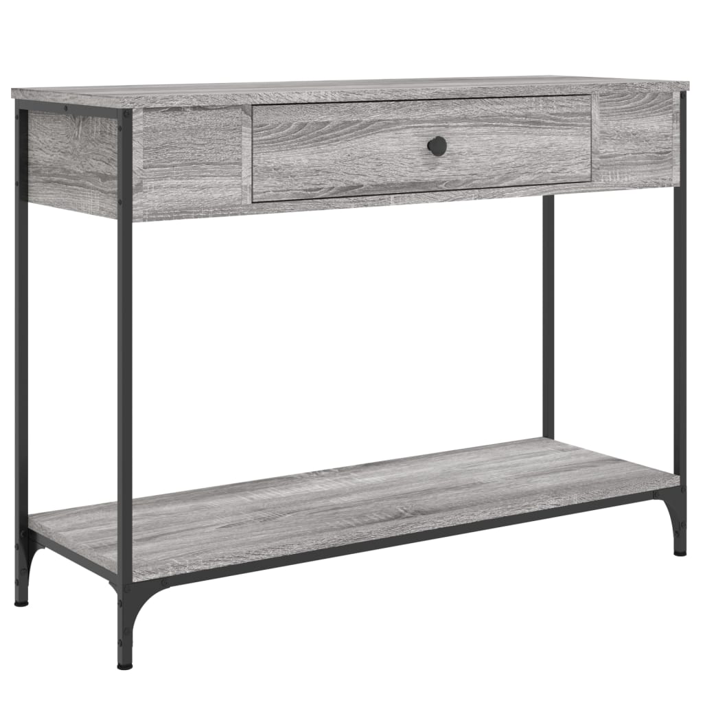 Wandtafel 100x34,5x75 cm bewerkt hout grijs sonoma eikenkleurig is nu te koop bij PeponiXL, paradijselijk wonen!