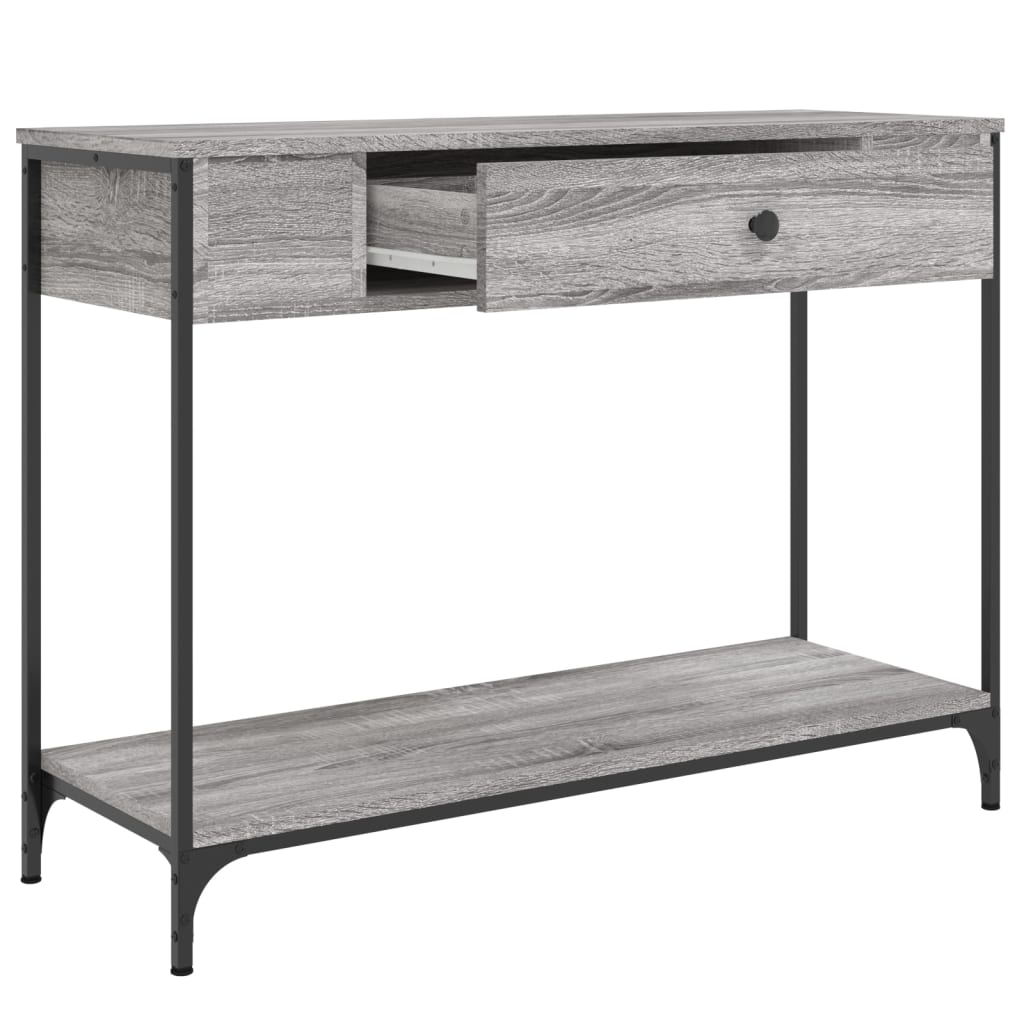 Wandtafel 100x34,5x75 cm bewerkt hout grijs sonoma eikenkleurig is nu te koop bij PeponiXL, paradijselijk wonen!
