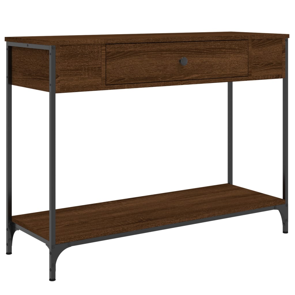 Wandtafel 100x34,5x75 cm bewerkt hout bruin eikenkleur is nu te koop bij PeponiXL, paradijselijk wonen!
