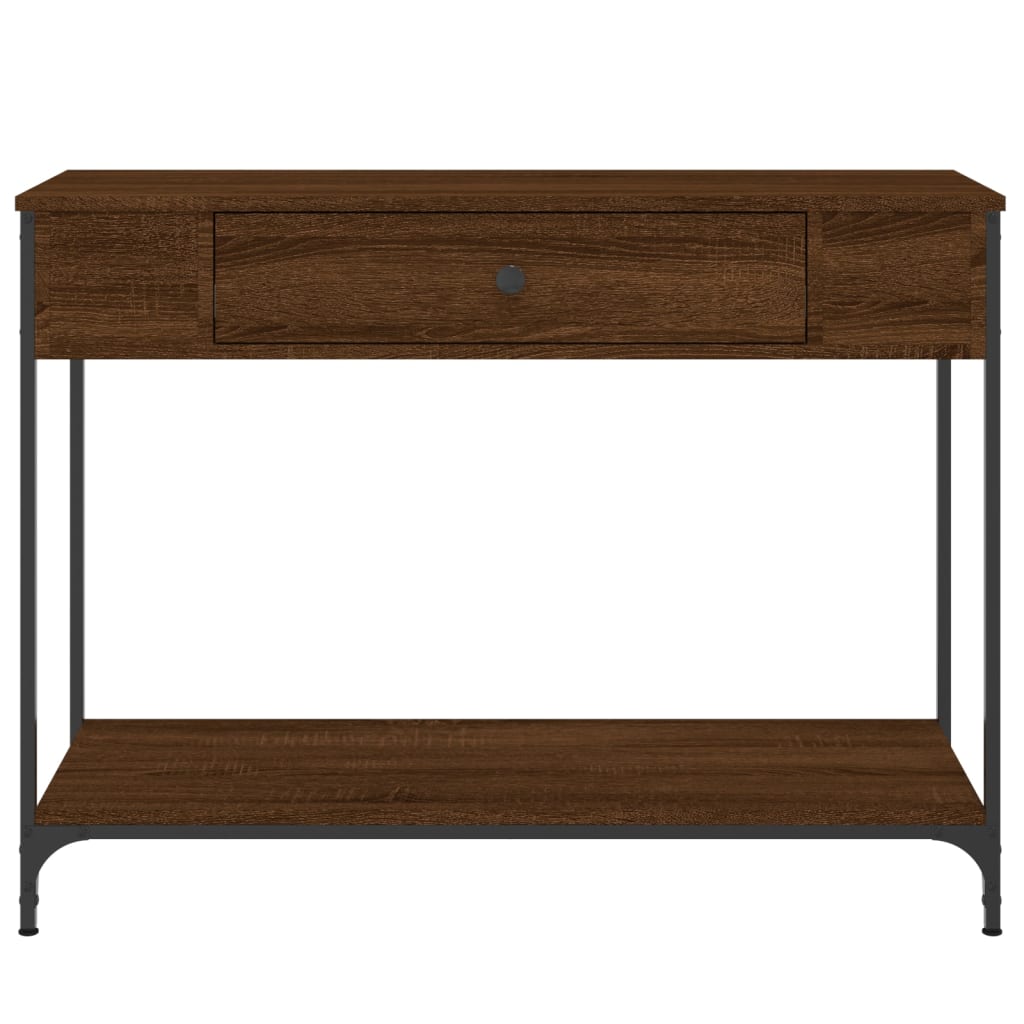 Wandtafel 100x34,5x75 cm bewerkt hout bruin eikenkleur is nu te koop bij PeponiXL, paradijselijk wonen!