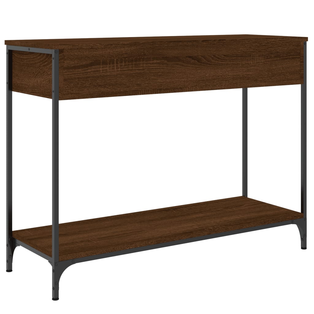 Wandtafel 100x34,5x75 cm bewerkt hout bruin eikenkleur is nu te koop bij PeponiXL, paradijselijk wonen!