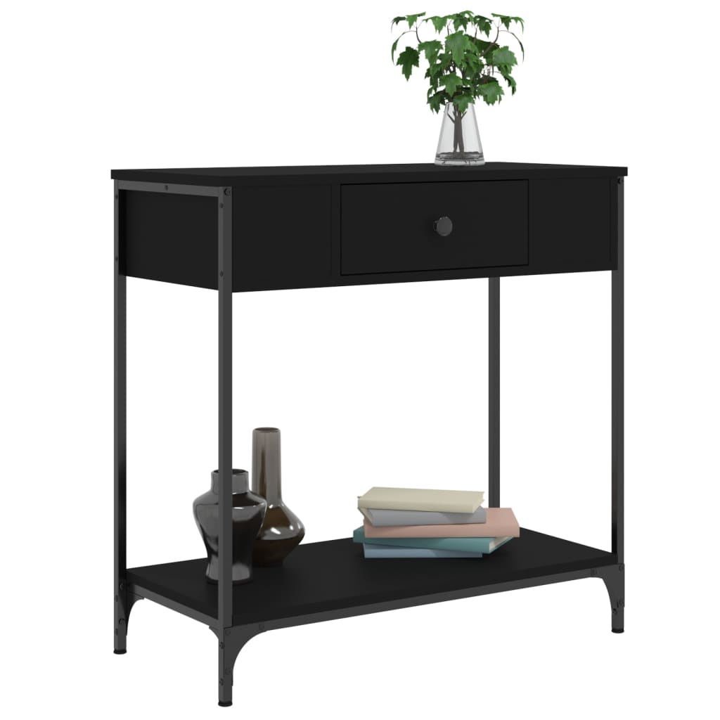 Wandtafel 75x34,5x75 cm bewerkt hout zwart is nu te koop bij PeponiXL, paradijselijk wonen!