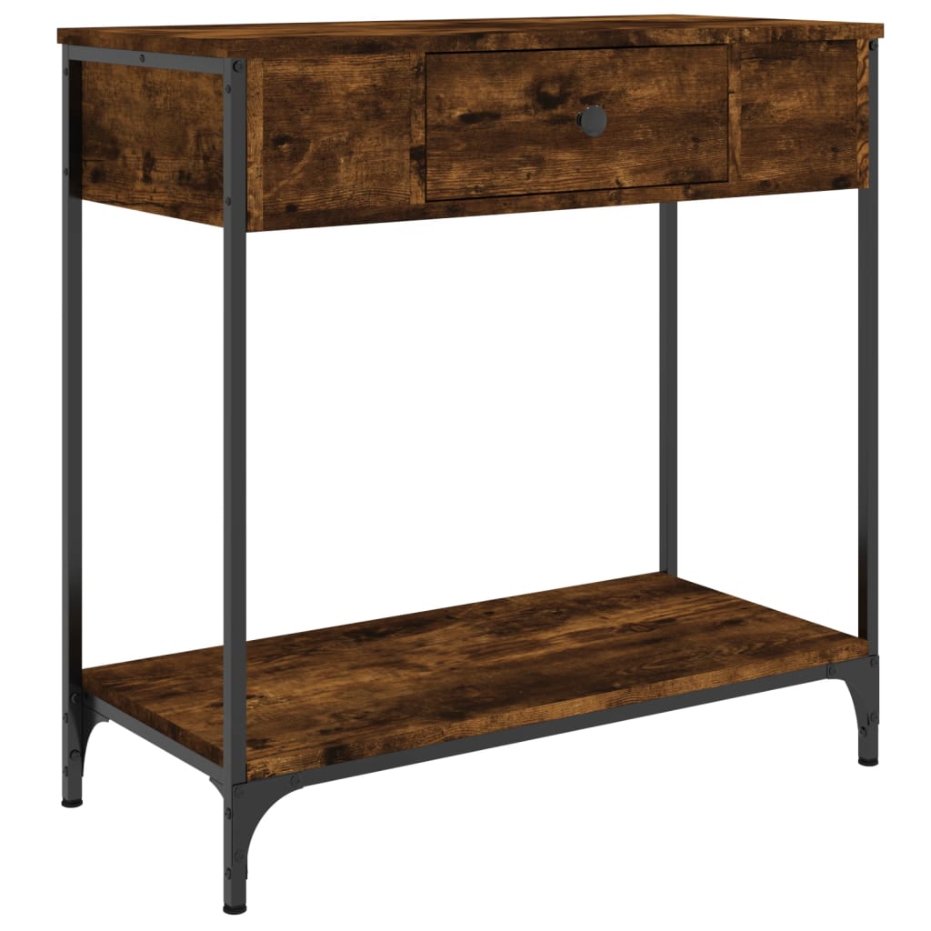 Wandtafel 75x34,5x75 cm bewerkt hout gerookt eikenkleurig is nu te koop bij PeponiXL, paradijselijk wonen!