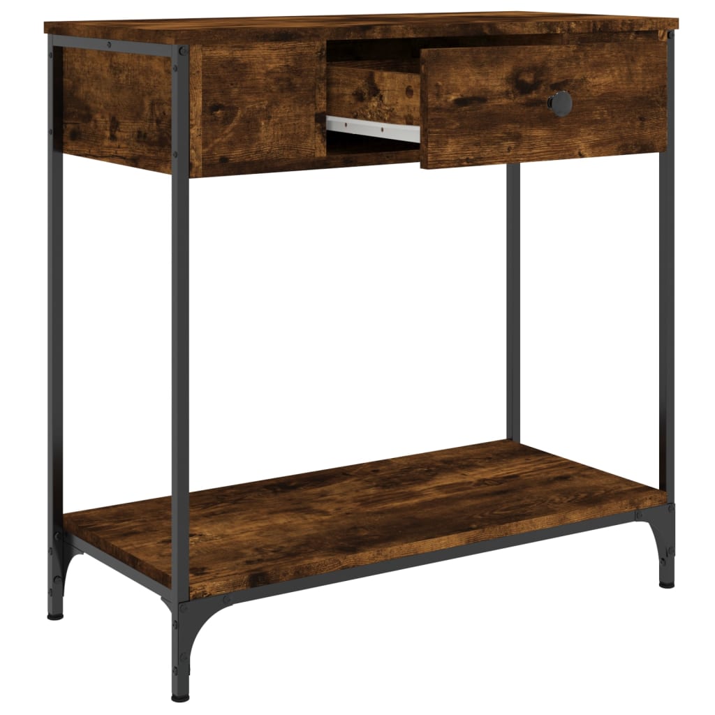 Wandtafel 75x34,5x75 cm bewerkt hout gerookt eikenkleurig is nu te koop bij PeponiXL, paradijselijk wonen!