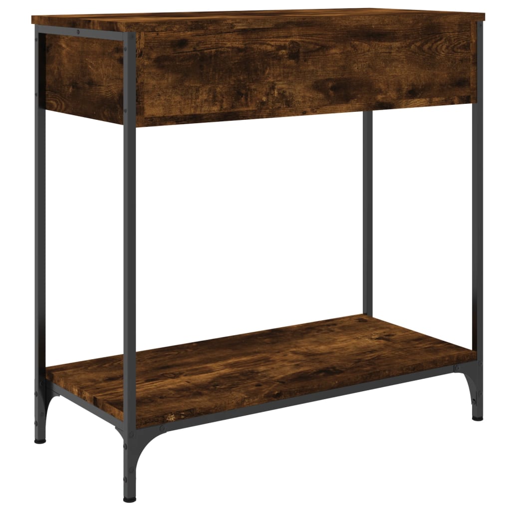 Wandtafel 75x34,5x75 cm bewerkt hout gerookt eikenkleurig is nu te koop bij PeponiXL, paradijselijk wonen!