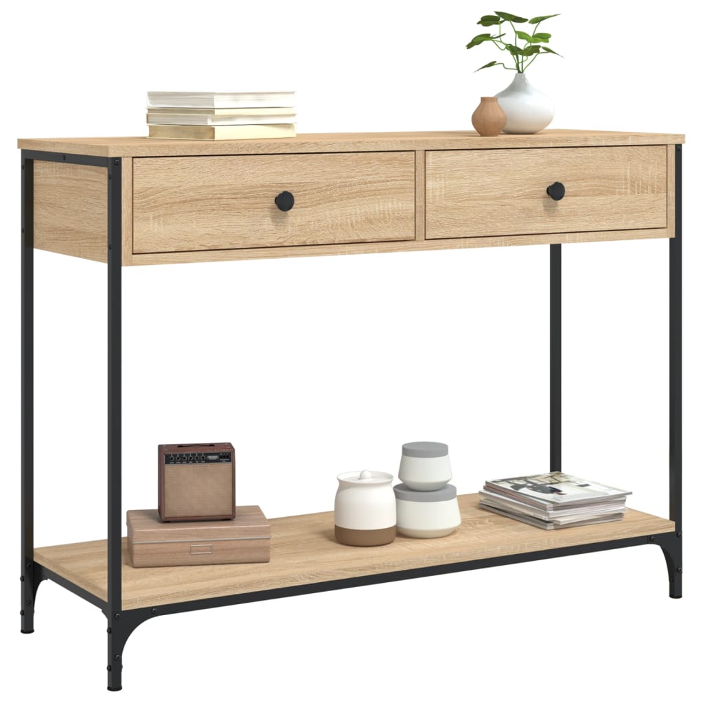 Wandtafel 100x34,5x75 cm bewerkt hout sonoma eikenkleurig is nu te koop bij PeponiXL, paradijselijk wonen!