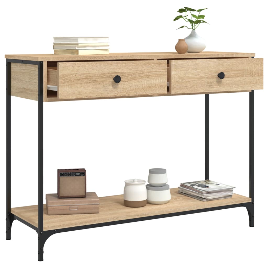 Wandtafel 100x34,5x75 cm bewerkt hout sonoma eikenkleurig is nu te koop bij PeponiXL, paradijselijk wonen!