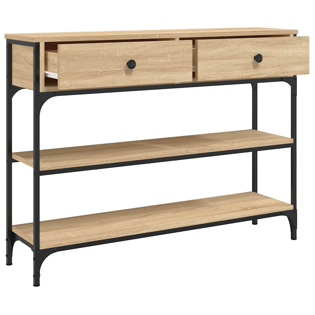 Wandtafel 100x25x75 cm bewerkt hout sonoma eikenkleurig is nu te koop bij PeponiXL, paradijselijk wonen!