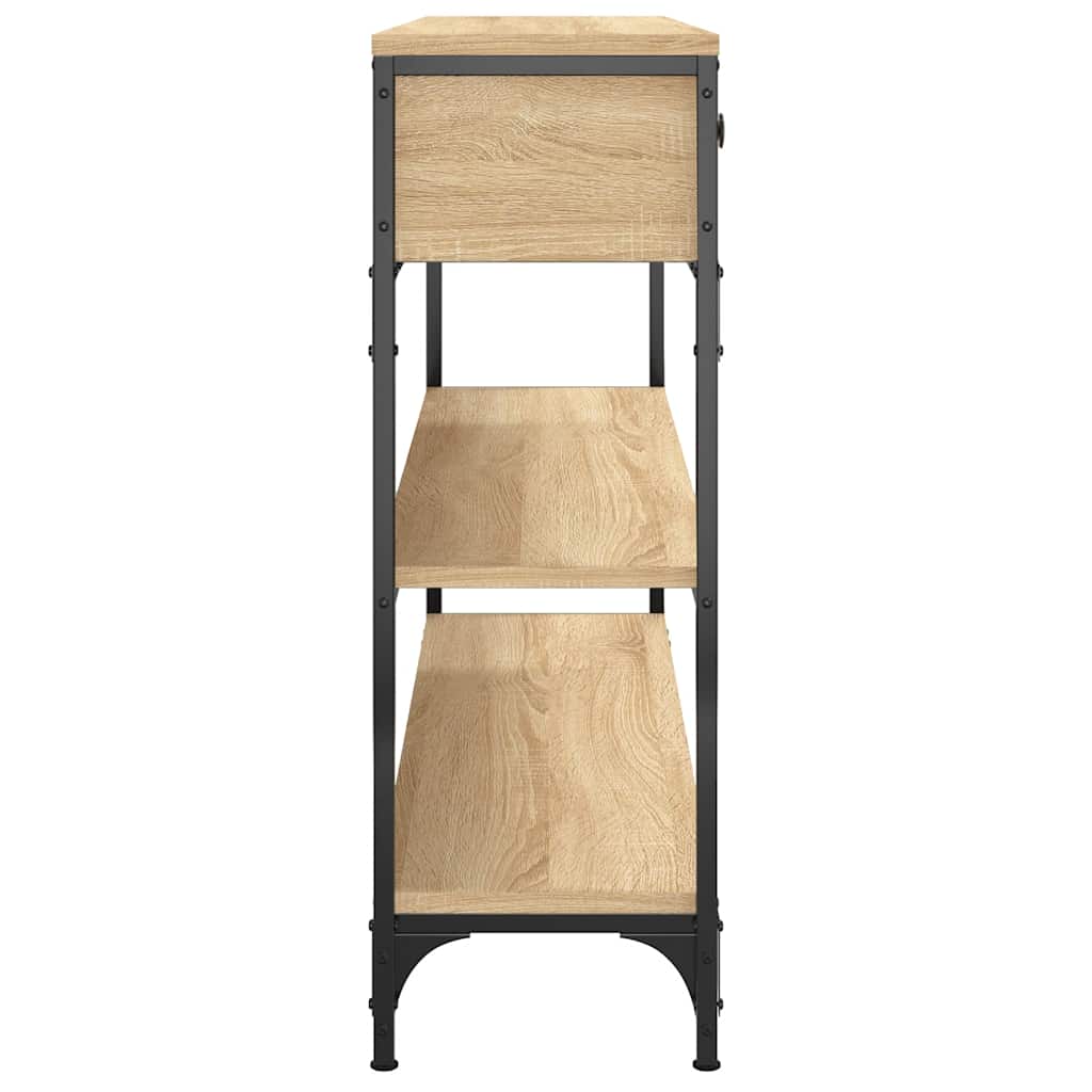 Wandtafel 100x25x75 cm bewerkt hout sonoma eikenkleurig is nu te koop bij PeponiXL, paradijselijk wonen!